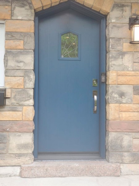 Cathedral fiberglass door