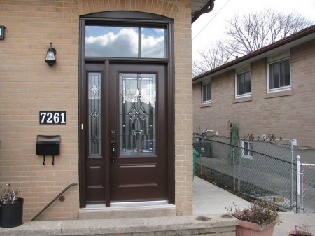 Yorkshire on chestnut brown door