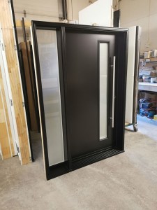 42” steel door with lock side glass